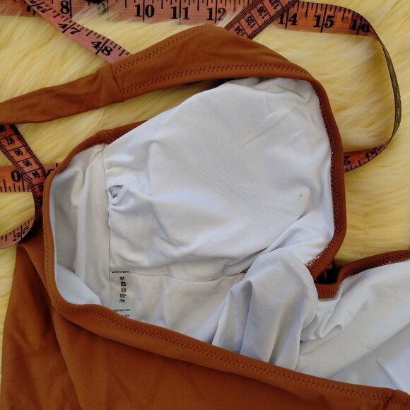 Twist Front (M) Halter Tie One Piece in Mocha - Picture 6 of 7